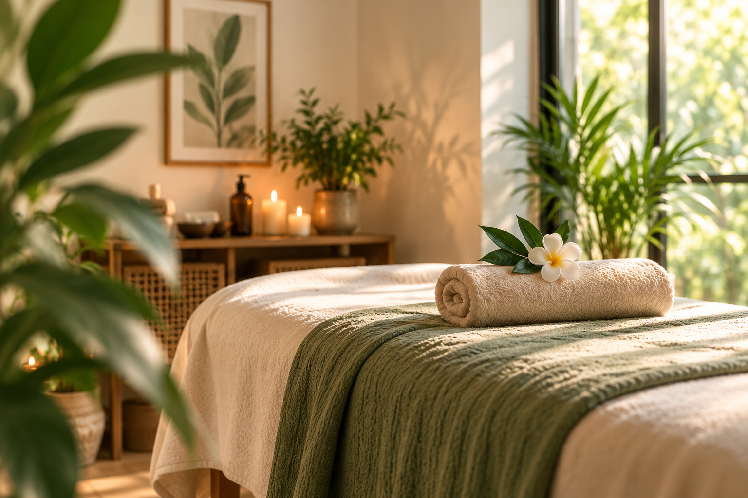 Ambiance relaxante de massage à domicile